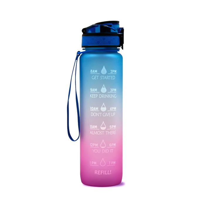 AOMAIS 36 Oz Water Bottle With Motivational Time Marker, Wide